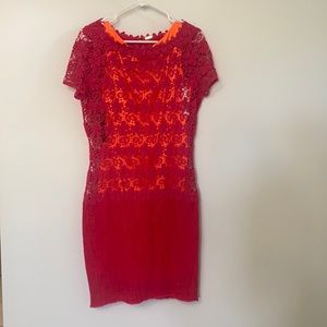 Elie Tahari Crochet Neon Dress NWT